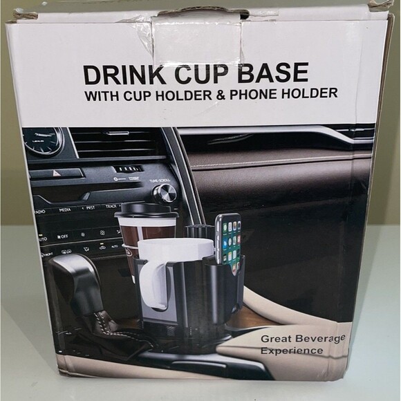 2 In 1 Car Cup Holder Expander Adjustable Base with Phone Holder Mount for Drink - Picture 3 of 4